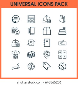 Commerce Icons Set. Collection Of Discount Location, Black Friday, Handbag Elements. Also Includes Symbols Such As Paper, Pay, Recur.
