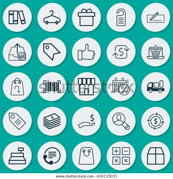 Commerce Icons Set. Collection Of Finance, Refund,\
Rich And Other Elements. Also Includes Symbols Such As Box,\
Shipping, Tag.