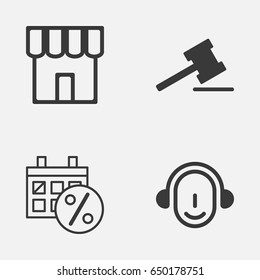 Commerce Icons Set. Collection Of Shop, Employee And Other Elements. Also Includes Symbols Such As Market, Center