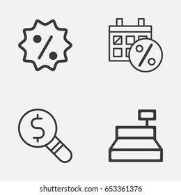 Commerce Icons Set. Collection Of Till, Rebate Sign, Business Inspection And Other Elements. Also Includes Symbols Such As Till, Day, Sale.