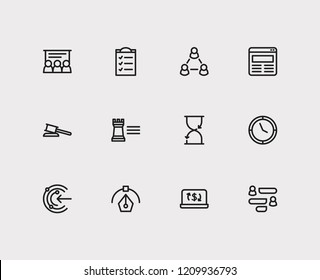 Commerce icons set. Ecommerce and commerce icons with conversation, clock and web design. Set of sale for web app logo UI design.