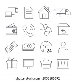 commerce icons set. commerce pack symbol vector elements for infographic web