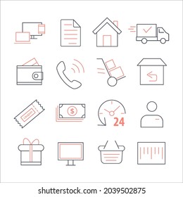 commerce icons set. commerce pack symbol vector elements for infographic web