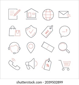 commerce icons set. commerce pack symbol vector elements for infographic web