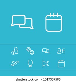 Commerce icons set with plane, wealth and graph elements. Set of commerce icons and professional concept. Editable vector elements for logo app UI design.