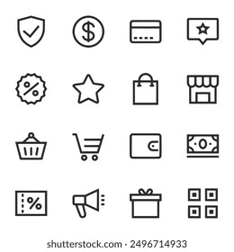 Commerce icons set vector illustration