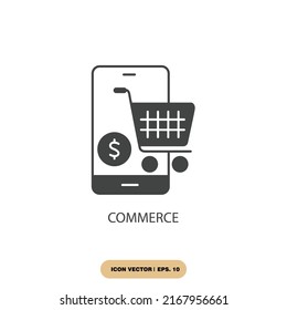 símbolos de iconos de comercio elementos vectores para web infográfica