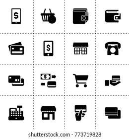 Commerce icons. vector collection filled commerce icons. includes symbols such as wallet, credit card, credit card payment. use for web, mobile and ui design.