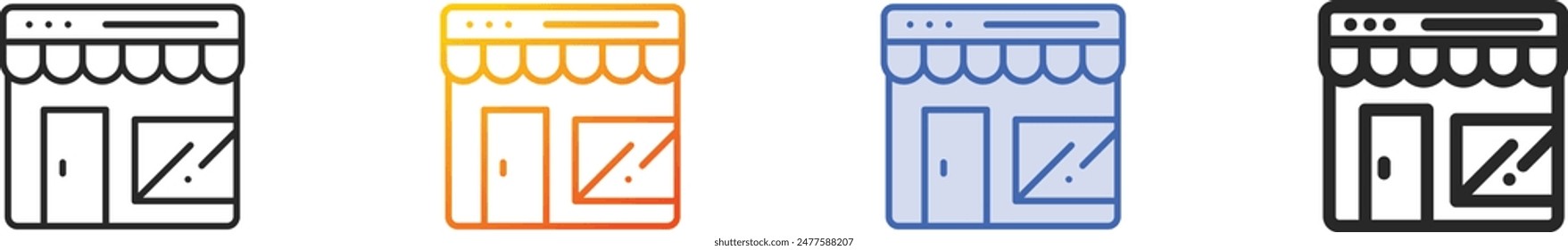 commerce icon.Thin Linear, Gradient, Blue Stroke and bold Style Design Isolated On White Background