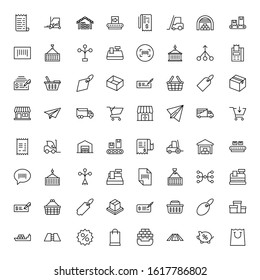 Commerce line icon set. Collection of high quality black outline logo for mobile concepts and web apps. Commerce set in trendy flat style. Vector illustration on a white background