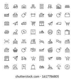 Commerce line icon set. Collection of high quality black outline logo for mobile concepts and web apps. Commerce set in trendy flat style. Vector illustration on a white background