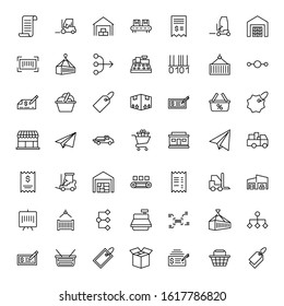 Commerce line icon set. Collection of high quality black outline logo for mobile concepts and web apps. Commerce set in trendy flat style. Vector illustration on a white background
