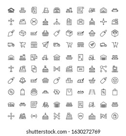 Commerce line icon set. Collection of high quality black outline logo for mobile concepts and web apps. Commerce set in trendy flat style. Vector illustration on a white background