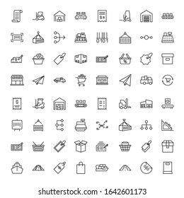 Commerce line icon set. Collection of high quality black outline logo for mobile concepts and web apps. Commerce set in trendy flat style. Vector illustration on a white background