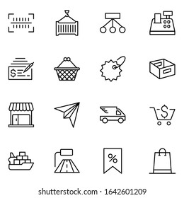 Commerce line icon set. Collection of high quality black outline logo for mobile concepts and web apps. Commerce set in trendy flat style. Vector illustration on a white background