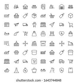 Commerce line icon set. Collection of high quality black outline logo for mobile concepts and web apps. Commerce set in trendy flat style. Vector illustration on a white background