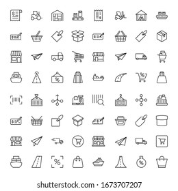 Commerce line icon set. Collection of high quality black outline logo for mobile concepts and web apps. Commerce set in trendy flat style. Vector illustration on a white background