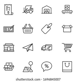 Commerce line icon set. Collection of high quality black outline logo for mobile concepts and web apps. Commerce set in trendy flat style. Vector illustration on a white background