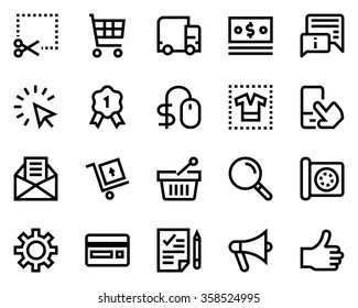 Commerce line icon set. Pixel perfect fully editable vector icon suitable for websites, info graphics and print media.