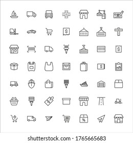 commerce line icons set. Stroke vector elements for trendy design. Simple pictograms for mobile concept and web apps. Vector line icons isolated on a white background. 
