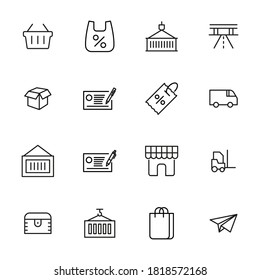 Markierungslinien-Symbole gesetzt. Schlagt Vektorelemente für trendiges Design. Einfache Piktogramme für mobile Konzepte und Web-Apps. Vektorliniensymbole einzeln auf weißem Hintergrund.