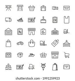 Markierungslinien-Symbole gesetzt. Schlagt Vektorelemente für trendiges Design. Einfache Piktogramme für mobile Konzepte und Web-Apps. Vektorliniensymbole einzeln auf weißem Hintergrund.