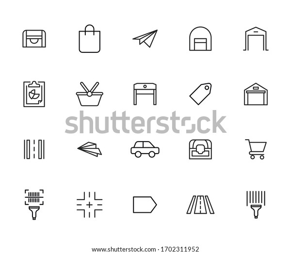 commerce line icons set.\
Stroke vector elements for trendy design. Simple pictograms for\
mobile concept and web apps. Vector line icons isolated on a white\
background. 