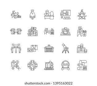 Commerce line icons, signs, vector set, outline illustration concept 