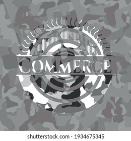 Commerce on grey camo texture 