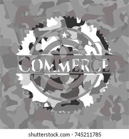 Commerce on grey camo texture