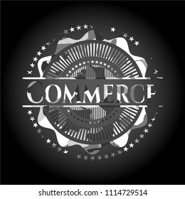 Commerce on grey camouflaged pattern