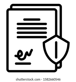 Commerce paper icon. Outline commerce paper vector icon for web design isolated on white background