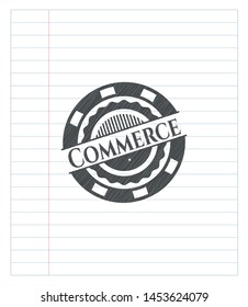 Commerce pencil emblem. Vector Illustration. Detailed.