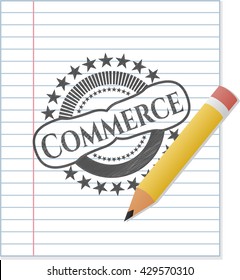 Commerce pencil strokes emblem