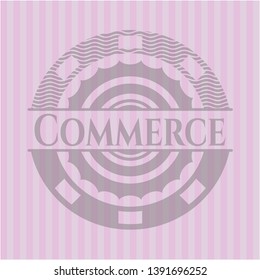 Commerce pink emblem. Vintage. Vector Illustration. Detailed.