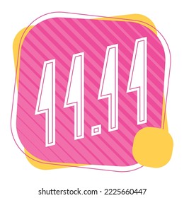 afiche comercial de 11 etiqueta rosa 11