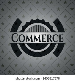 Commerce realistic black emblem. Vector Illustration. Detailed.