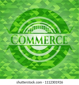 Commerce realistic green mosaic emblem