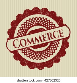 Commerce rubber stamp with grunge texture