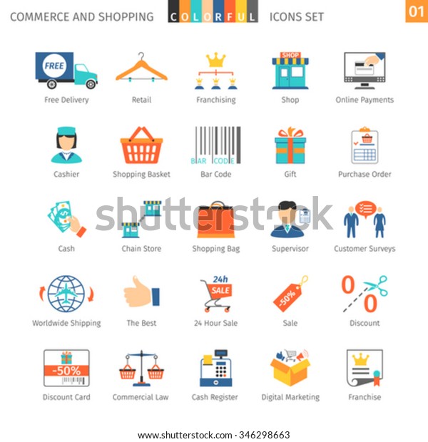 Commerce And Shopping\
Colorful Icons Set 01