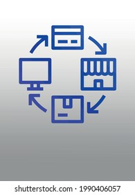 commerce and shopping icon illustration,gradient background