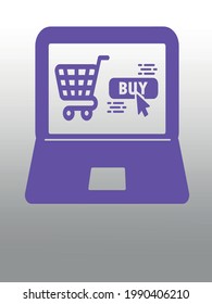 ilustración de icono de comercio y compras, fondo degradado