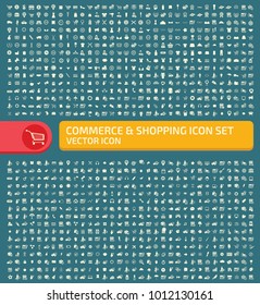 Commerce and shopping icon set design