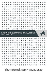 Commerce and shopping icon set design