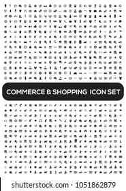 Commerce and shopping icon set vector design