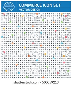 Commerce and shopping icon set,clean vector
