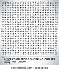 Commerce and shopping icon set,clean vector