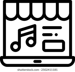 Icono de comercio y compras. Diseño De Estilo Lineal Delgado Aislado Sobre Fondo Blanco