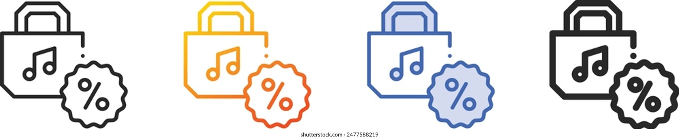 commerce and shopping icon.Thin Linear, Gradient, Blue Stroke and bold Style Design Isolated On White Background