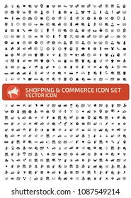 Commerce and shopping vector icon set